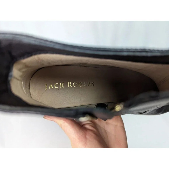 Jack Rogers sz. 11 M Berkley Black Pebble Leather Ankle Boots Booties Classic - Picture 9 of 9